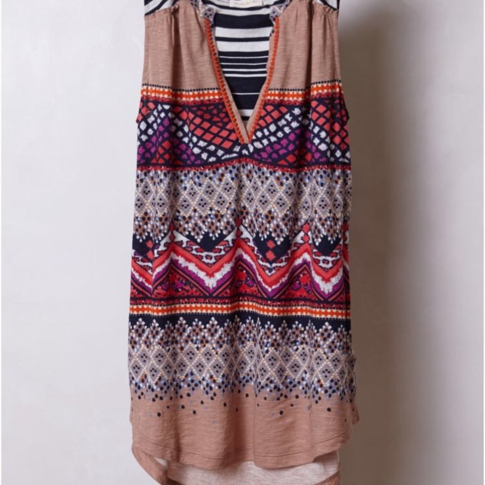 Meadow Rue Small Pink Printed Top - Picture 2 of 8